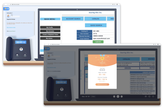 Screenshot of VXI's Training Simulator™ software interface, showcasing its training simulation capabilities.